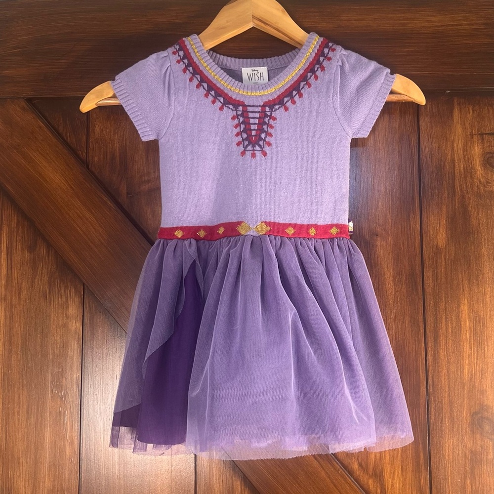 Disney Wish Purple Tulle Dress with‎ Knit Details Girls 2T